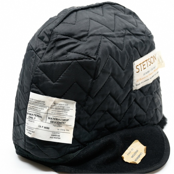 STETSON Vintage Genuine Lambskin Fur Cossack Hat in Black Size L Made in Canada - Picture 7 of 11